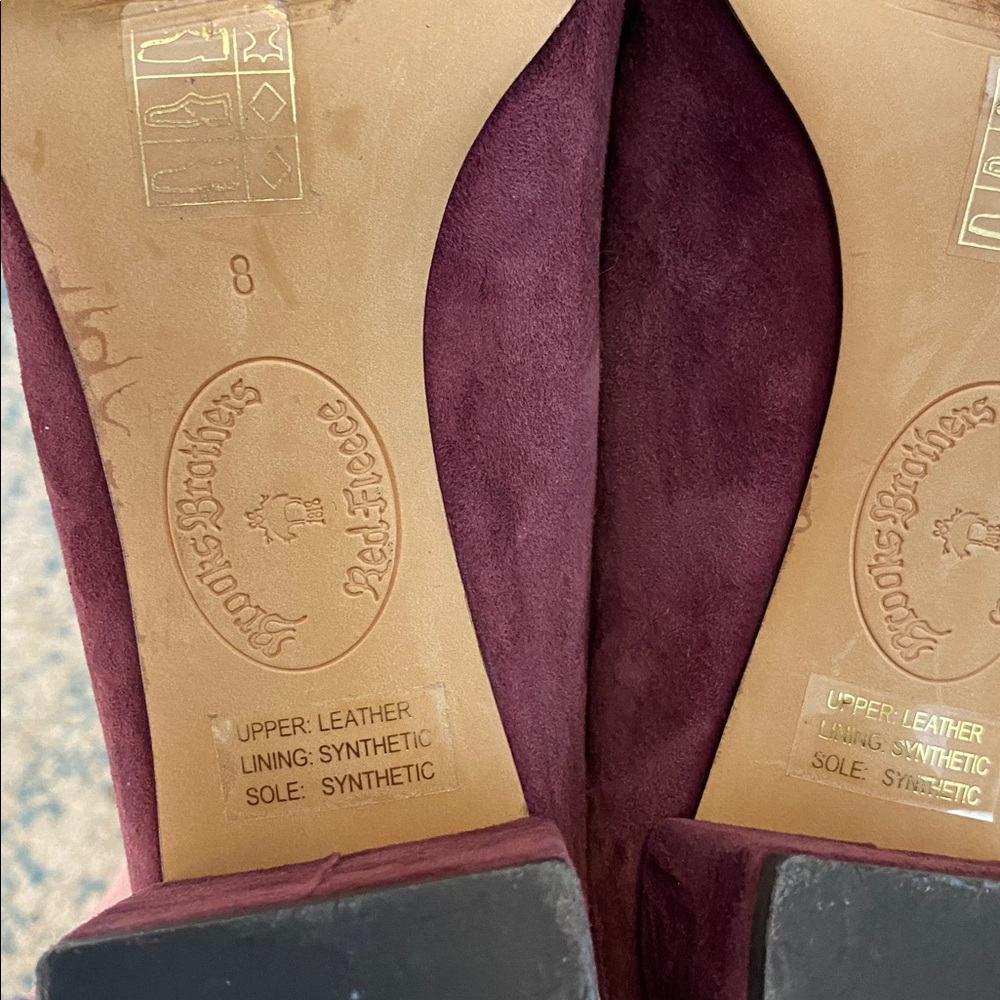 Brooks Brothers Red Fleece Women’s Plum Suede 2” Heels Size 8 - Picture 8 of 8